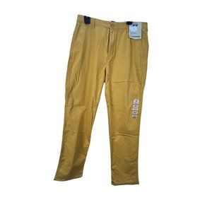 Dockers Men's Icon Tapered Fit Yellow Pants Hemp Blend 33x32 Comfort Vibrant NWT